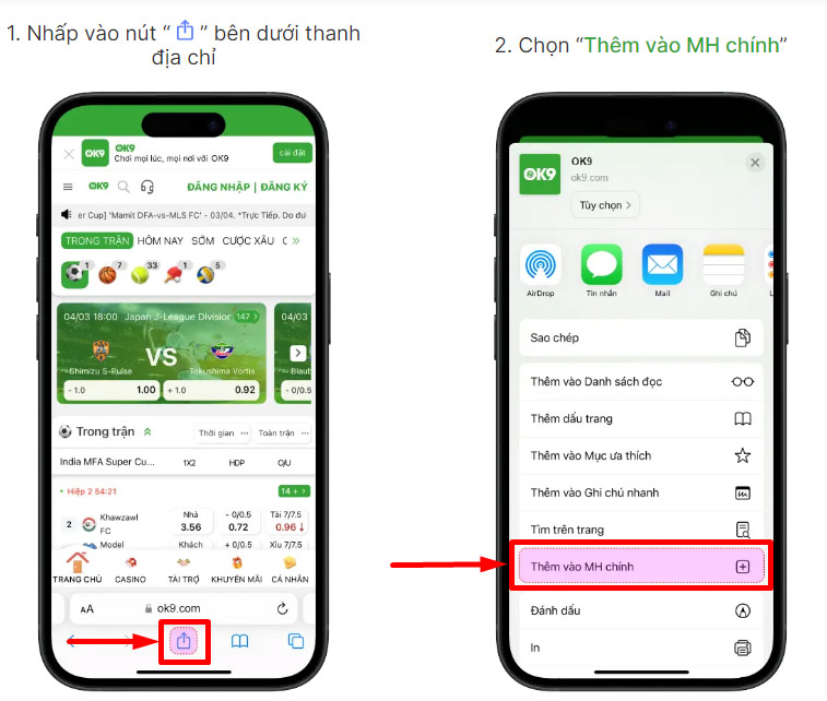 Bước 2 Hình ảnh minh họa Tải app ok9 trên I0S 